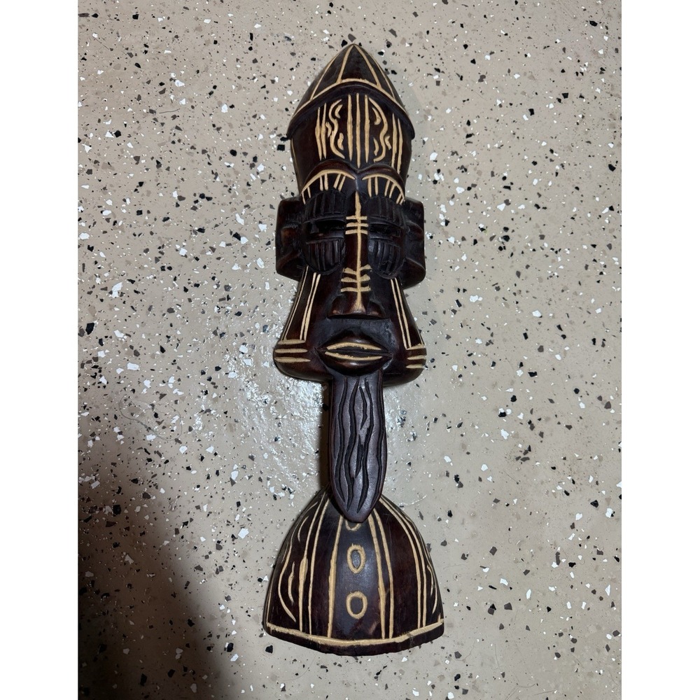 Hand Crafted Ghana African Wooden Wall Mask, Ownership History Not Available